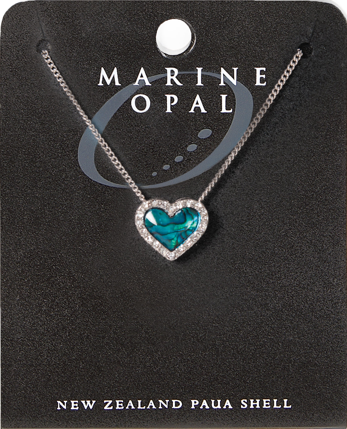 Paua Shell Necklace Heart – Marine Opal
