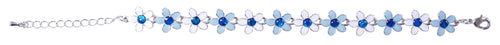 Marine Opal Paua Shell Bracelet with Blue and White Daisy Design
