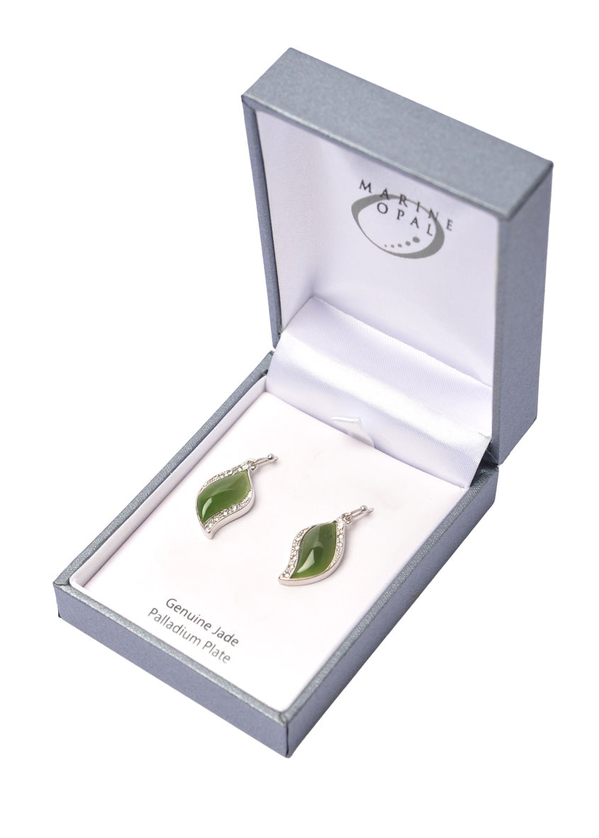 Jade Earrings | Leaf Design