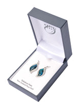 Load image into Gallery viewer, Paua Shell Earrings Crystal Leaf
