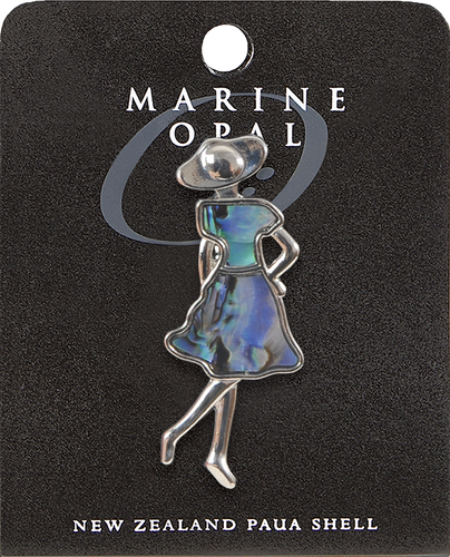 Marine Opal Paua Shell Brooch Lady Design