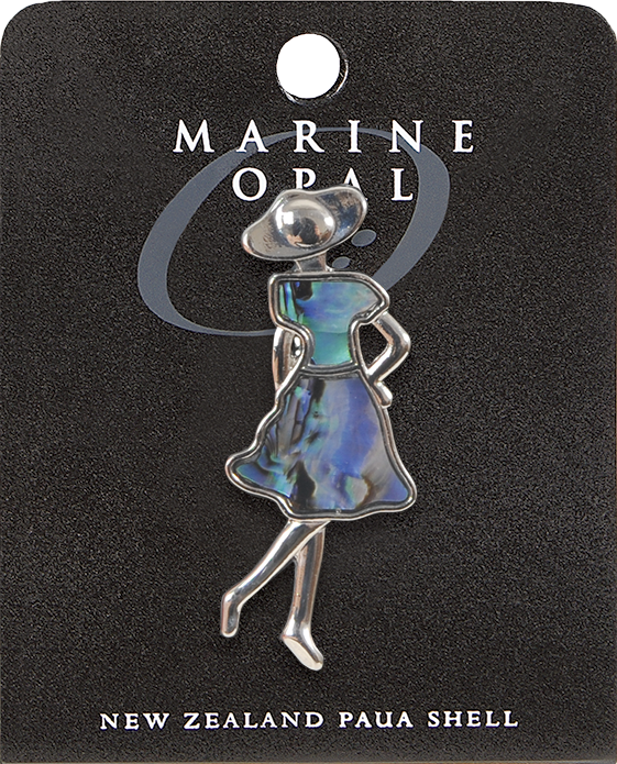 Marine Opal Paua Shell Brooch Lady Design