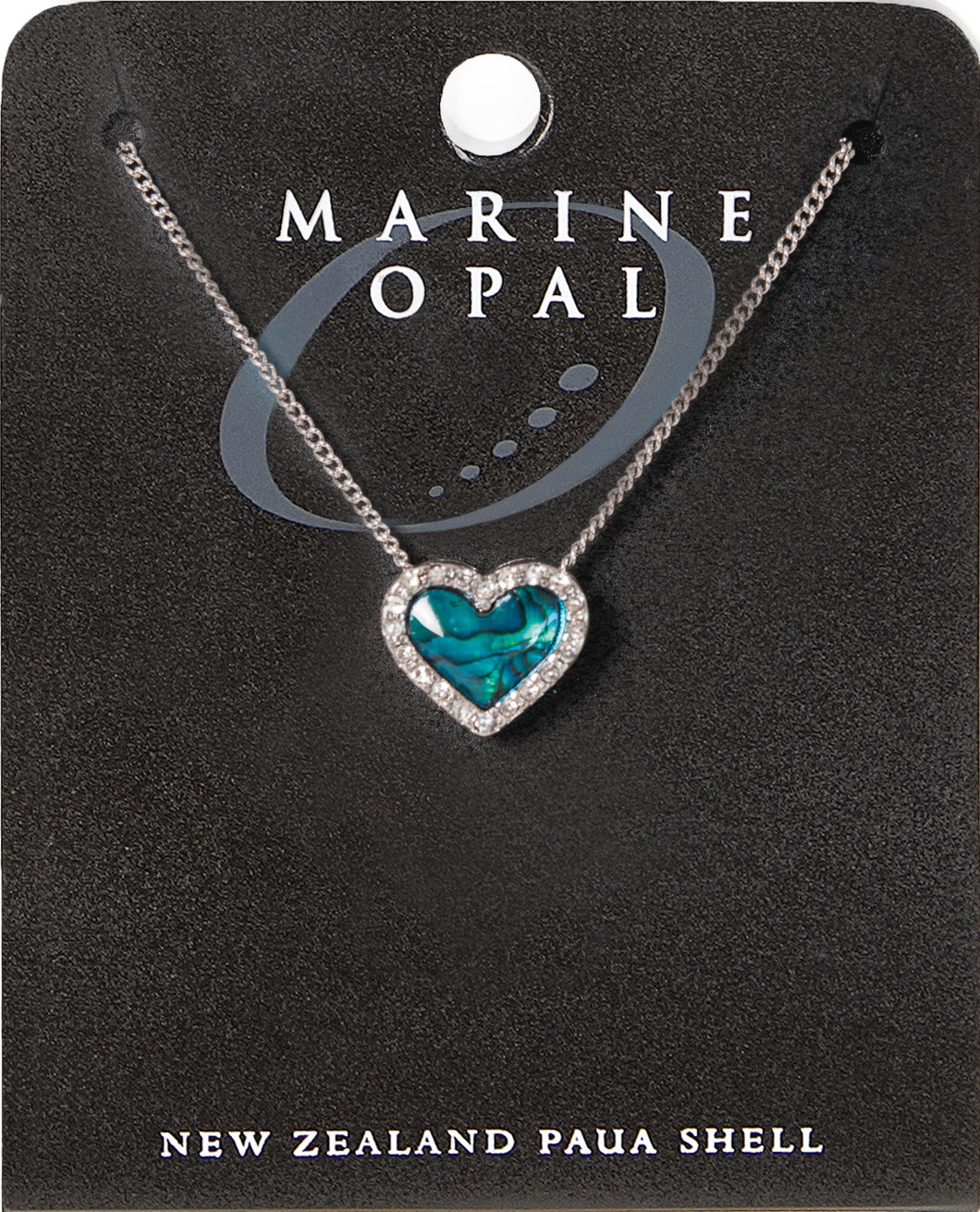 Paua Shell Necklace Heart
